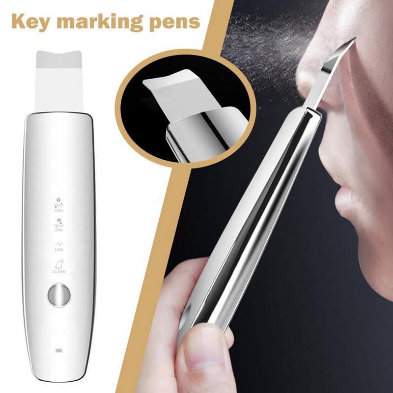 Ultrahangos mitesszer lapátos arcradír Beauty LED fotonterápiás arc peeling ion pórustisztító berendezés