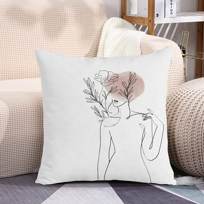 Sieviešu spilvenu pārvalks Dzīvojamās istabas krēsls Dīvāna dekors Minimālisma līnija Ziedu spilvendrāna Īsa plīša spilvendrāna Bohemian