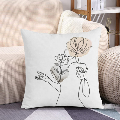 Sieviešu spilvenu pārvalks Dzīvojamās istabas krēsls Dīvāna dekors Minimālisma līnija Ziedu spilvendrāna Īsa plīša spilvendrāna Bohemian