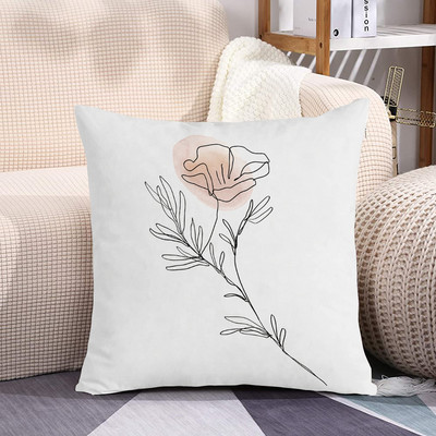 Sieviešu spilvenu pārvalks Dzīvojamās istabas krēsls Dīvāna dekors Minimālisma līnija Ziedu spilvendrāna Īsa plīša spilvendrāna Bohemian