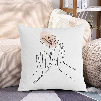 Sieviešu spilvenu pārvalks Dzīvojamās istabas krēsls Dīvāna dekors Minimālisma līnija Ziedu spilvendrāna Īsa plīša spilvendrāna Bohemian