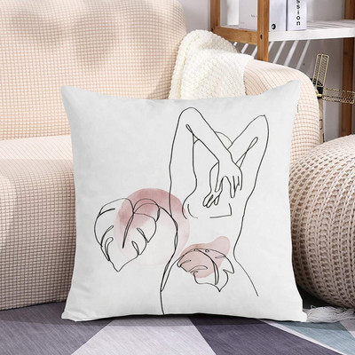 Sieviešu spilvenu pārvalks Dzīvojamās istabas krēsls Dīvāna dekors Minimālisma līnija Ziedu spilvendrāna Īsa plīša spilvendrāna Bohemian