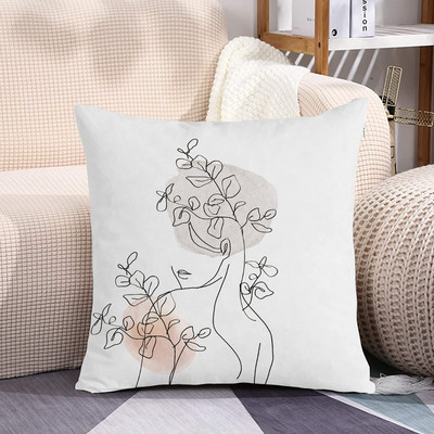 Sieviešu spilvenu pārvalks Dzīvojamās istabas krēsls Dīvāna dekors Minimālisma līnija Ziedu spilvendrāna Īsa plīša spilvendrāna Bohemian