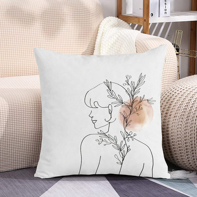 Sieviešu spilvenu pārvalks Dzīvojamās istabas krēsls Dīvāna dekors Minimālisma līnija Ziedu spilvendrāna Īsa plīša spilvendrāna Bohemian