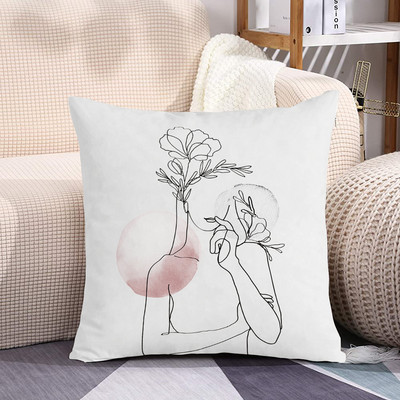 Sieviešu spilvenu pārvalks Dzīvojamās istabas krēsls Dīvāna dekors Minimālisma līnija Ziedu spilvendrāna Īsa plīša spilvendrāna Bohemian