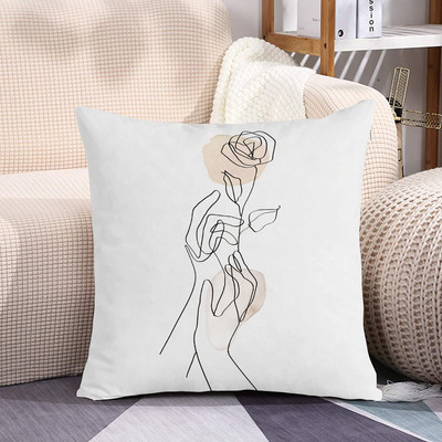 Sieviešu spilvenu pārvalks Dzīvojamās istabas krēsls Dīvāna dekors Minimālisma līnija Ziedu spilvendrāna Īsa plīša spilvendrāna Bohemian