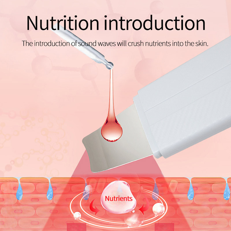 Ultrahangos bőrradír tisztító eszközök Beauty Instrument Deep Face arctisztító Vibráló spatula peeling készülék Bőrápoló