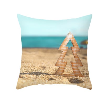 45X45CM 2022 Nordic Summer Ocean Beach Párnahuzat Irodai Kanapé Párnahuzat Otthoni Párnahuzat Párna