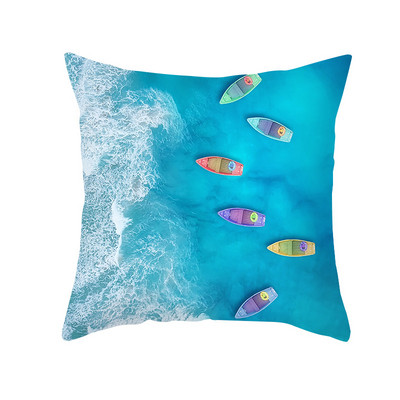 45X45CM 2022 Nordic Summer Ocean Beach Párnahuzat Irodai Kanapé Párnahuzat Otthoni Párnahuzat Párna