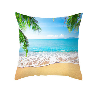 45X45CM 2022 Nordic Summer Ocean Beach Párnahuzat Irodai Kanapé Párnahuzat Otthoni Párnahuzat Párna