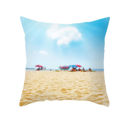 45X45CM 2022 Nordic Summer Ocean Beach Párnahuzat Irodai Kanapé Párnahuzat Otthoni Párnahuzat Párna