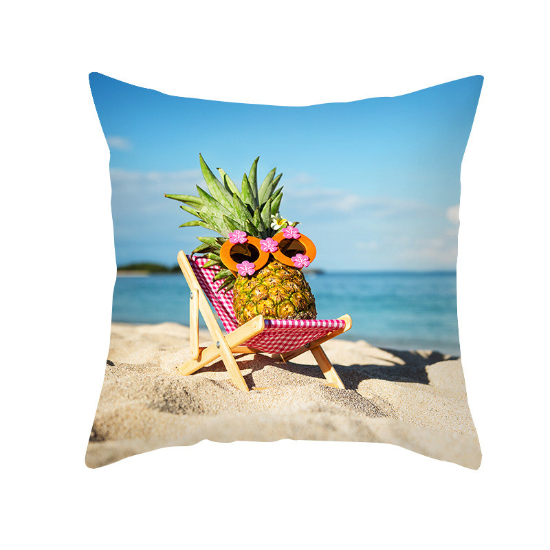 45X45CM 2022 Nordic Summer Ocean Beach Párnahuzat Irodai Kanapé Párnahuzat Otthoni Párnahuzat Párna