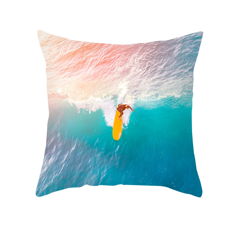 45X45CM 2022 Nordic Summer Ocean Beach Párnahuzat Irodai Kanapé Párnahuzat Otthoni Párnahuzat Párna