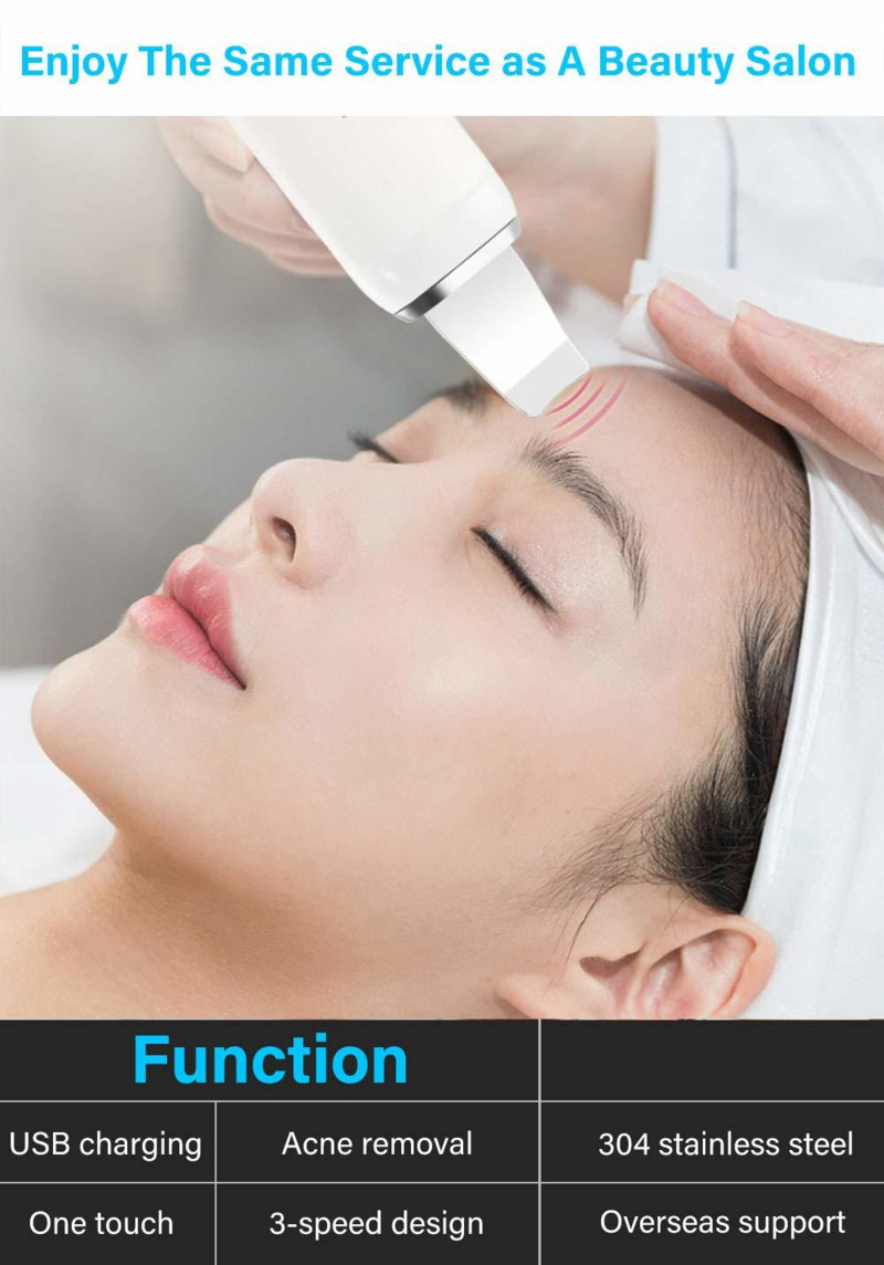 Ultrahangos bőrradír Beauty Tools Arctisztító Mitesszer eltávolító Arcradír Lapát Tiszta Kavitációs Peeling Bőrápolás