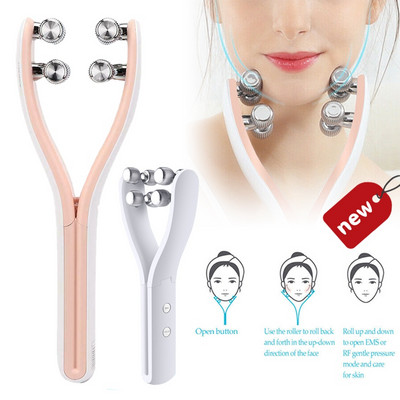 Električni masažer za lice V-Face Massage Smart Ice Jade Roller Mikrostrujni Lifting lica protiv bora Kozmetički proizvod za njegu kože