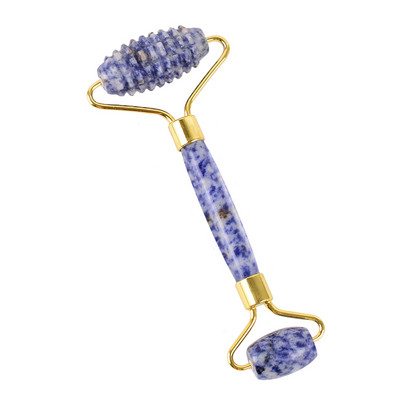 Sodalite Jade Roller Facial Massage Natural Blue Dot Stone Face Lifting Body Slimming Massager Alat za njegu kože Poklon kutija