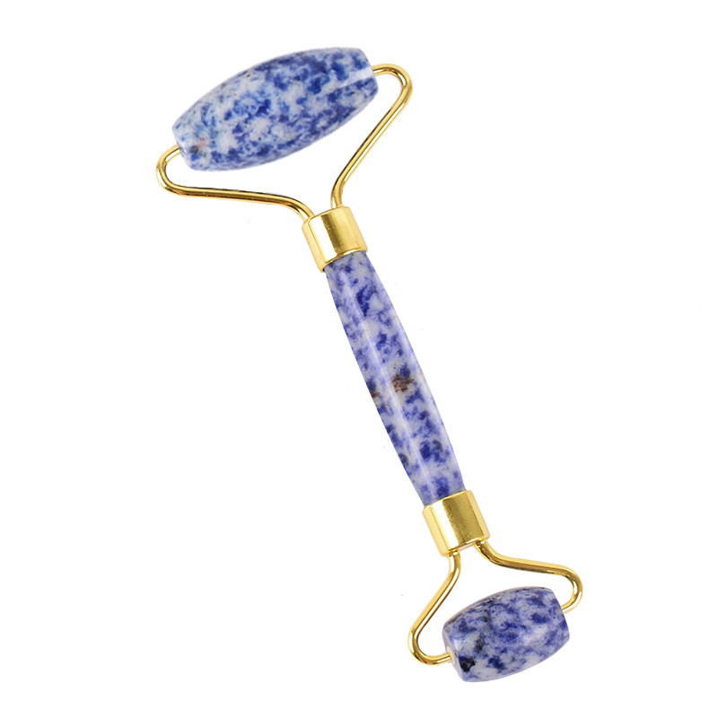 Sodalite Jade Roller Facial Massage Natural Blue Dot Stone Face Lifting Body Slimming Massager Alat za njegu kože Poklon kutija