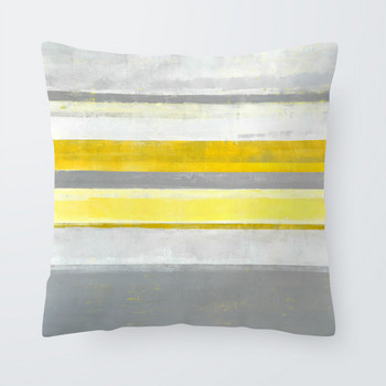 Жълта и сива геометрична колекция Декоративна шарка Калъфка за дома Квадратна декорация за офис Калъфка за възглавница