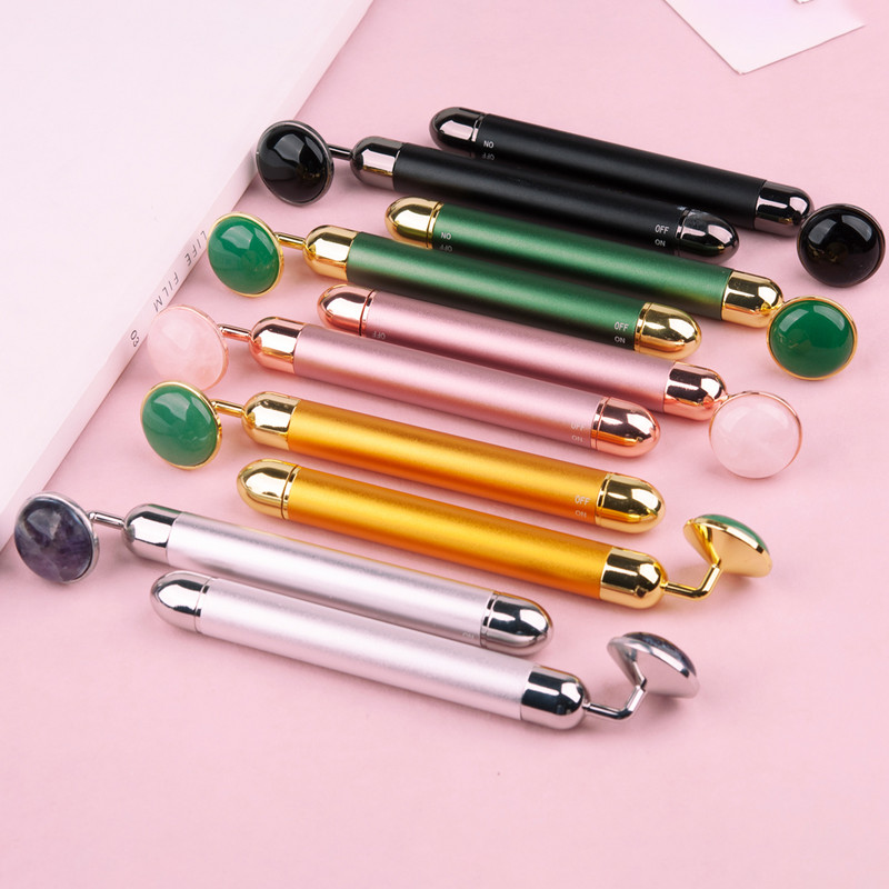 Jade Roller Arcmasszírozó Elektromos Rózsakvarc Vibrate Beauty Bar Arcmasszázs Karcsúsító Lift Öregedésgátló ránctalanító Bőrápoló eszköz