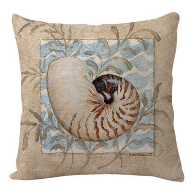 Puuvillane linane rannikupadja kate Vahemere stiilis padjapüür Mereteemaline dekoratiivne ruut Kodukaunistus Diivan elutuba