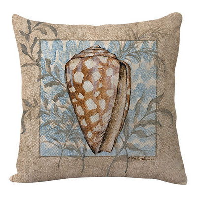 Puuvillane linane rannikupadja kate Vahemere stiilis padjapüür Mereteemaline dekoratiivne ruut Kodukaunistus Diivan elutuba