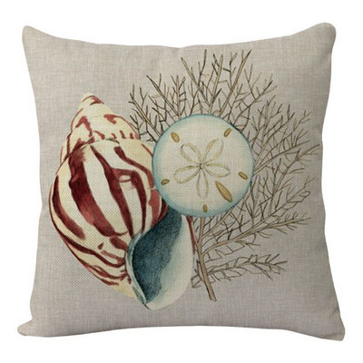 Puuvillane linane rannikupadja kate Vahemere stiilis padjapüür Mereteemaline dekoratiivne ruut Kodukaunistus Diivan elutuba