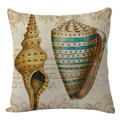 Puuvillane linane rannikupadja kate Vahemere stiilis padjapüür Mereteemaline dekoratiivne ruut Kodukaunistus Diivan elutuba