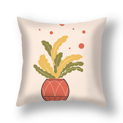 Prekogranična nova navlaka za jastučnice s tropskim biljkama u saksiji Uredska dnevna soba Sofa Plišana jastučnica od kože breskve Veleprodaja