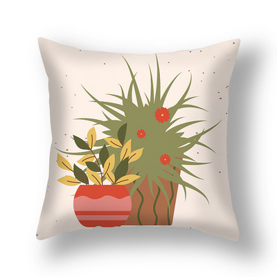 Prekogranična nova navlaka za jastučnice s tropskim biljkama u saksiji Uredska dnevna soba Sofa Plišana jastučnica od kože breskve Veleprodaja