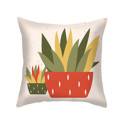 Prekogranična nova navlaka za jastučnice s tropskim biljkama u saksiji Uredska dnevna soba Sofa Plišana jastučnica od kože breskve Veleprodaja