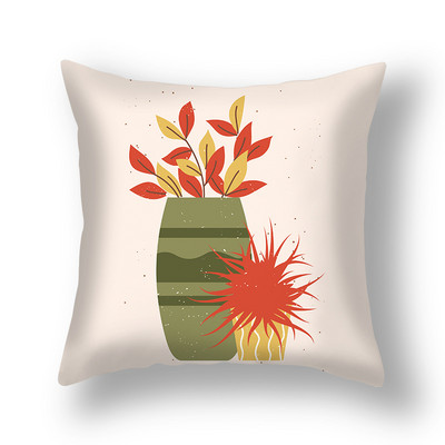 Prekogranična nova navlaka za jastučnice s tropskim biljkama u saksiji Uredska dnevna soba Sofa Plišana jastučnica od kože breskve Veleprodaja