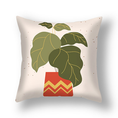 Prekogranična nova navlaka za jastučnice s tropskim biljkama u saksiji Uredska dnevna soba Sofa Plišana jastučnica od kože breskve Veleprodaja