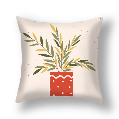 Prekogranična nova navlaka za jastučnice s tropskim biljkama u saksiji Uredska dnevna soba Sofa Plišana jastučnica od kože breskve Veleprodaja