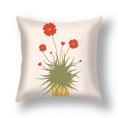 Prekogranična nova navlaka za jastučnice s tropskim biljkama u saksiji Uredska dnevna soba Sofa Plišana jastučnica od kože breskve Veleprodaja