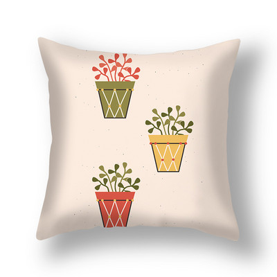 Prekogranična nova navlaka za jastučnice s tropskim biljkama u saksiji Uredska dnevna soba Sofa Plišana jastučnica od kože breskve Veleprodaja