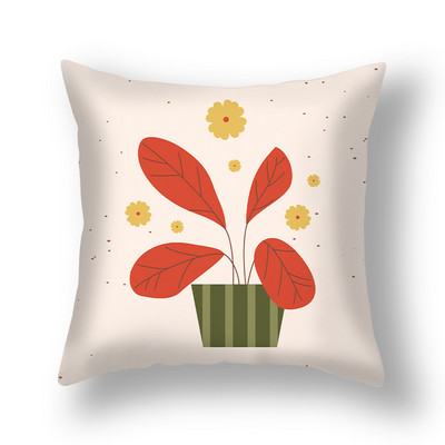 Prekogranična nova navlaka za jastučnice s tropskim biljkama u saksiji Uredska dnevna soba Sofa Plišana jastučnica od kože breskve Veleprodaja