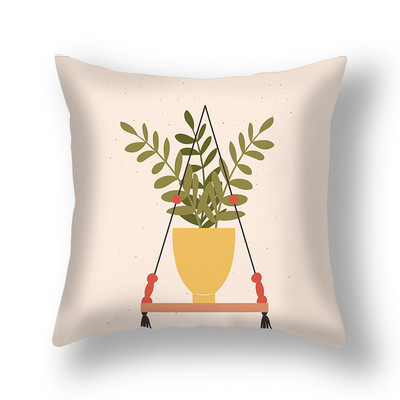 Prekogranična nova navlaka za jastučnice s tropskim biljkama u saksiji Uredska dnevna soba Sofa Plišana jastučnica od kože breskve Veleprodaja