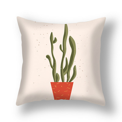 Prekogranična nova navlaka za jastučnice s tropskim biljkama u saksiji Uredska dnevna soba Sofa Plišana jastučnica od kože breskve Veleprodaja