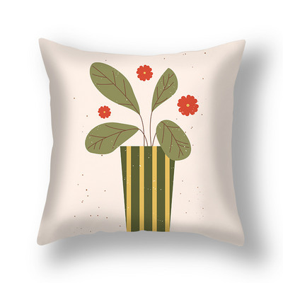 Prekogranična nova navlaka za jastučnice s tropskim biljkama u saksiji Uredska dnevna soba Sofa Plišana jastučnica od kože breskve Veleprodaja