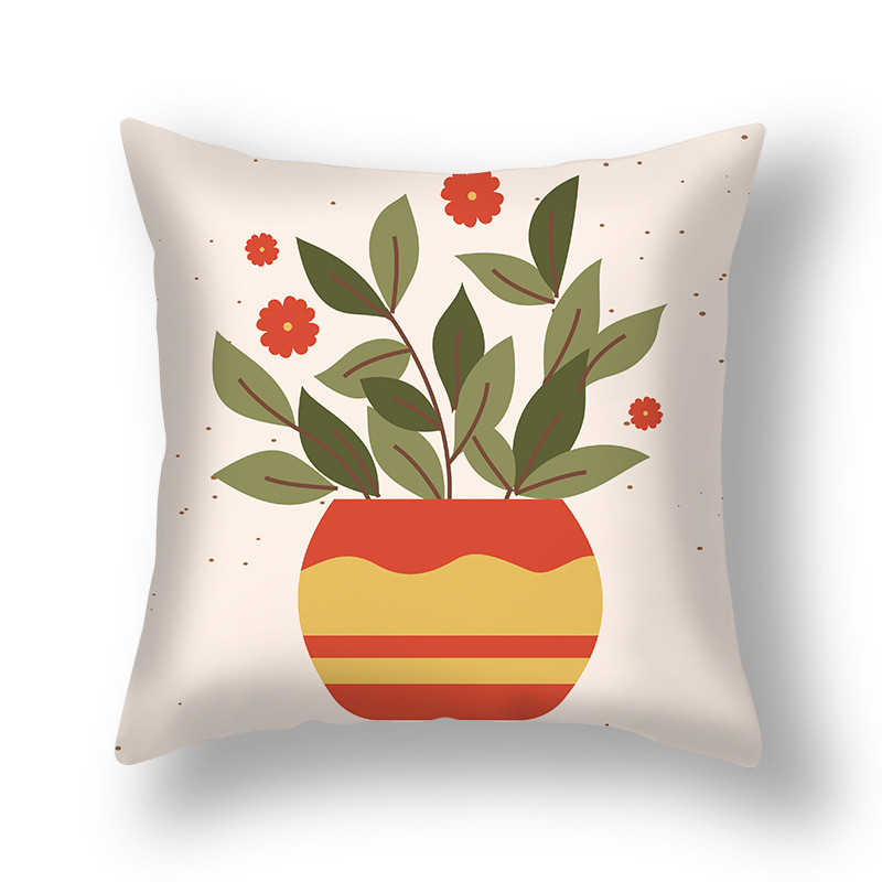 Prekogranična nova navlaka za jastučnice s tropskim biljkama u saksiji Uredska dnevna soba Sofa Plišana jastučnica od kože breskve Veleprodaja