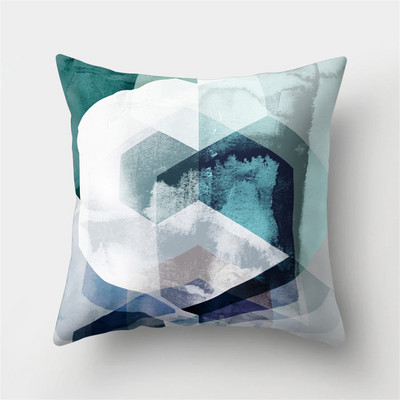45x45cm Husă de pernă Husă de pernă din piele de piersică Husă de pernă geometrică colorată Peisaj montan abstract Decor pentru talie de mașină