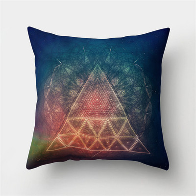 45x45cm Husă de pernă Husă de pernă din piele de piersică Husă de pernă geometrică colorată Peisaj montan abstract Decor pentru talie de mașină