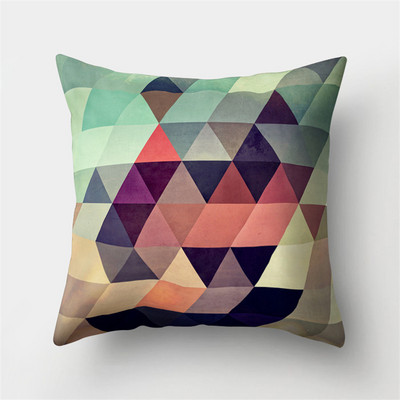 45x45cm Husă de pernă Husă de pernă din piele de piersică Husă de pernă geometrică colorată Peisaj montan abstract Decor pentru talie de mașină