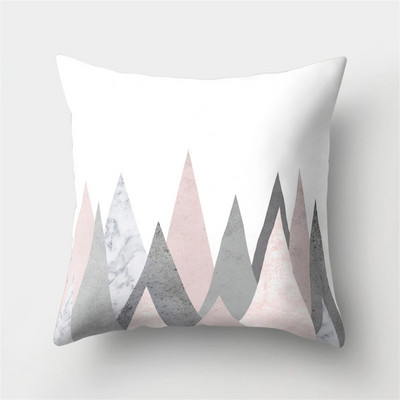 45x45cm Husă de pernă Husă de pernă din piele de piersică Husă de pernă geometrică colorată Peisaj montan abstract Decor pentru talie de mașină