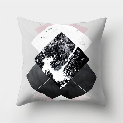 45x45cm Husă de pernă Husă de pernă din piele de piersică Husă de pernă geometrică colorată Peisaj montan abstract Decor pentru talie de mașină