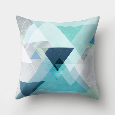 45x45cm Husă de pernă Husă de pernă din piele de piersică Husă de pernă geometrică colorată Peisaj montan abstract Decor pentru talie de mașină