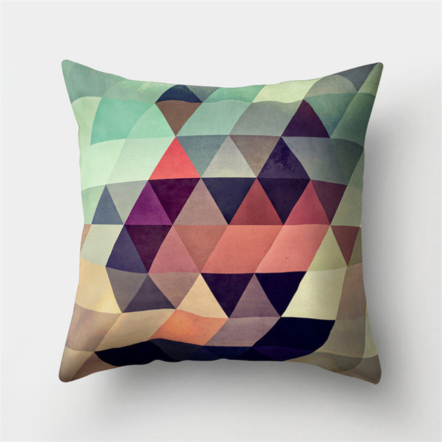 45x45 cm őszibarack bőr párnahuzat színes geometrikus párnahuzat Absztrakt hegyi táj hálószoba autó derék dekoráció