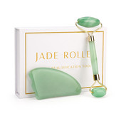 Természetes jade henger Gua Sha készlet Rózsakvarc Arcmasszírozó Roller Rózsaszín Zöld Jade Köves Guasha Kaparó Arc Lift Eszköz Bőrápolás