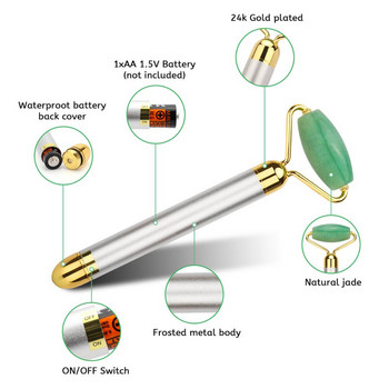 Green Massager For Face Roller Jade Facial Lifting Skin Tightening Αντιρυτιδικό Beauty Slimming Massager Roller Set Skin Care