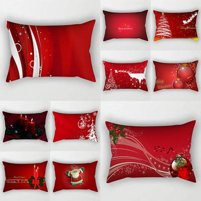 Коледна калъфка за възглавница Червена коледна колекция Калъфка за възглавница Коледни орнаменти